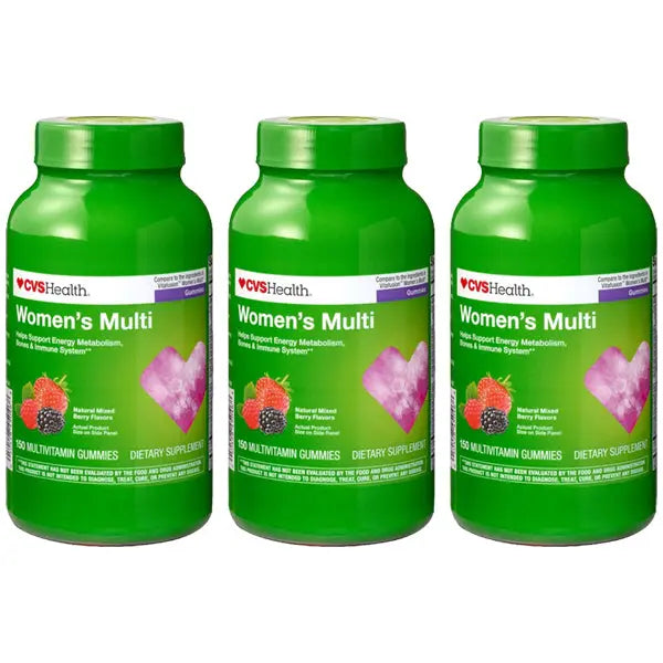 3 Pack - CVS Health Women's Multivitamin Mixed Berry Flavor 150 Gummies CVS